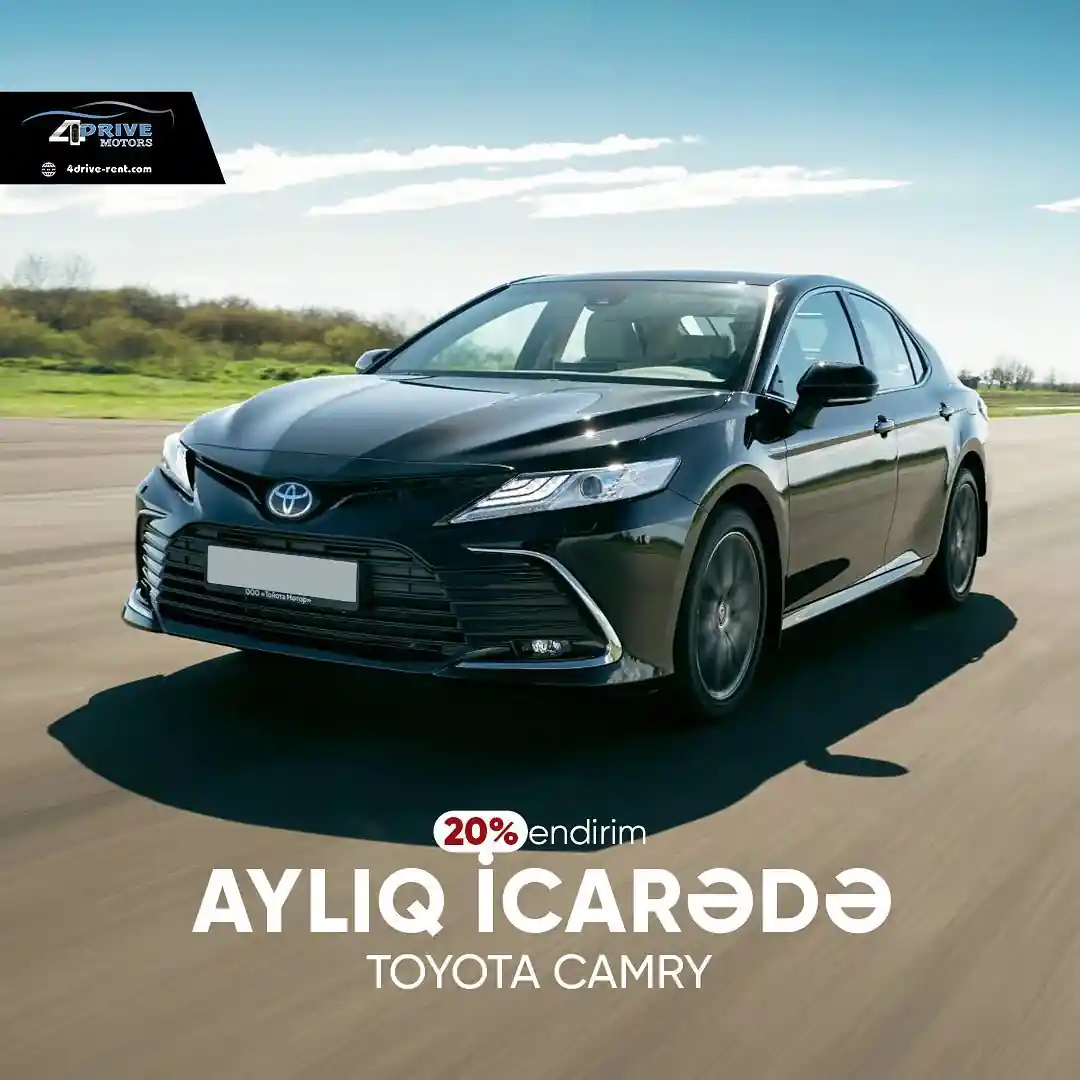 🚙Toyota CAMRY
Hədəflərinizə gedən yolları rahatlıqla getməkdə ən yaxın dostunuz.
💫Endirim kampaniyası ilə qarşınızdayıq.
Günlük və aylıq icarədə endirim✨
📌Ən geniş çeşid avtomobillərə sahib tək RENT A CAR ünvanı - 4 Drive Motors’dur!
Burada siz zövqünüzə və cibinizə UYĞUN hər növ avtomobilləri icarəyə götürə bilərsiniz!🚘🎖✔️
🛑Bütün avtomobillər KASKO və İCBARİ olmaqla tam sığortalıdır
İcarə şərtləri:⬇️
▫️İcarə müddəti: Minimum 2 GÜN.
▫️Yaş həddi: 21 yaşdan yuxarı.
▫️Sürücülük təcrübəsi: 1 ildən artıq.
▫️Şəxsiyyət və sürücülük vəsiqəsi mütləqdir.
▫️Ödəniş: Depozit (seçilmiş modeldən asılı olaraq.
📌Mövcud pandemiya şəraitini nəzərə alaraq bütün avtomobillərimiz hər istifadə öncəsi və sonra tam dezinfeksiya edilir.
—————-
Ətraflı məlumat üçün ƏLAQƏ
📲+99455-210-66-54 .
📲+99470-210-66-54 .
📧info@4drive.az
📍Koroğlu Rehimov 4,
#Prado #baku #bakurentacar #bakurent #mashinicarəsi #sunny #nissan #nissanbaku #l200 #mitsubishi #toyata #rav4 #prado