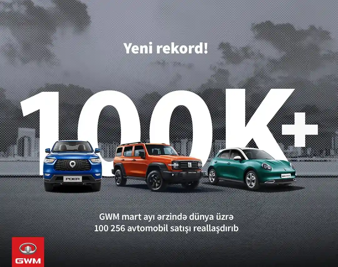GWM öz satış rekordlarını yeniləməkdə davam edir.
Belə ki, keçən ilin Mart ayı ilə müqayisədə, bu ilin Mart ayında satışlar 11% artaraq, 100276 ədədə çatıb.
📱 *7999
📱 (+994 55) 678 24 24
📱 (+994 55) 679 23 23
📌 Bakı ş̧. Babək pr. 282
#GWM #GoWithMore