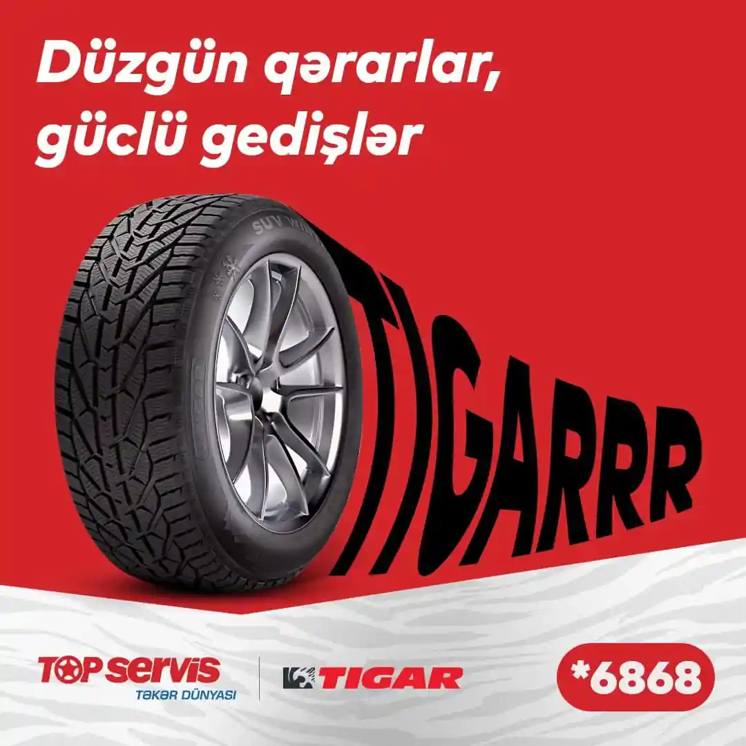 Tigar ilə yol sənindir 😎🐯
Maşının rahat və təhlükəsiz yürüş imkanına təsir edən ən önəmli faktorlardan biri məhz təkərlərdir 🚘
Tigar təkərləri təhlükəsizliyinizi qoruyaraq, gedişdən maksimum zövq almağınıza kömək edəcəkdir.
🔥 Tigar ilə yanacağa qənaət edin;
🚗 Tigar ilə hər şəraitdə təhlükəsiz yürüş imkanı əldə edin;
🌦️ Tigar sizin 4 mövsümdə ən etibarlı yol yoldaşınız olacaq.
Bizimlə əlaqə:
📲 *6868