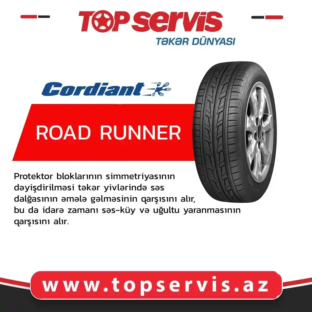 Topservis sizlərə "CORDIANT" brendinin "ROAD RUNNER", "SPORT 3",
"BUSINESS" modelini təklif edir.
📌Tam kart və Bir kartla Topservis-dən ehtiyacınız olan təkəri əldə etməyə tələsin.
Bizimlə əlaqə:
📲 (+99455) 333-11-53
📲 (+99455) 333-07-07
🌐 https://topservis.az/