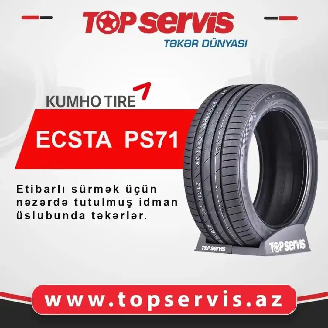 Topservis sizlərə "KUMHO" brendinin "ECSTA PS-71", "SOLUS KL-21",
"CRUGEN KL-33" modelini təklif edir.
Şirkətimiz müştərilərinə təkərləri kreditlə və ya hissə-hissə almaq üçün unikal imkan təklif edir. Topservis-dən ehtiyacınız olan təkərləri əldə etməyə tələsin.
📌Tam kart və Birkartla Topservis-dən ehtiyacınız olan təkəri əldə etməyə tələsin.
Bizimlə əlaqə:
📲 (+99455) 333-11-53
📲 (+99455) 333-07-07
🌐 https://topservis.az/