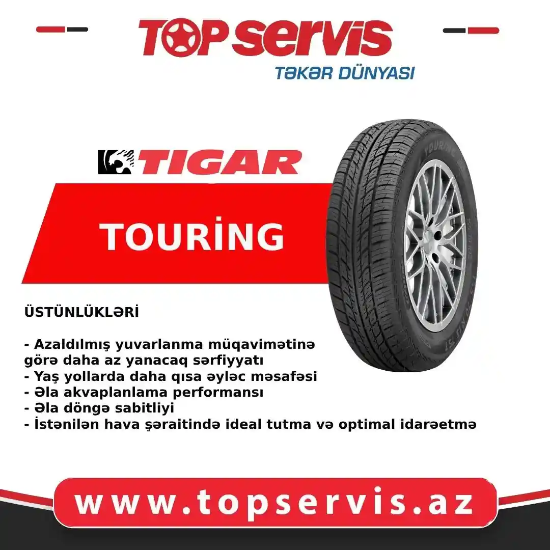 Topservis sizlərə "TIGAR" brendinin TOURING modelini təklif edir.
Şirkətimiz müştərilərinə təkərləri kreditlə və ya hissə-hissə almaq üçün unikal imkan təklif edir. Topservis-dən ehtiyacınız olan təkərləri əldə etməyə tələsin.
📌Tam kart və Birkartla Topservis-dən ehtiyacınız olan təkəri əldə etməyə tələsin.
Bizimlə əlaqə:
📲 (+99455) 333-11-53
📲 (+99455) 333-07-07
🌐 https://topservis.az/