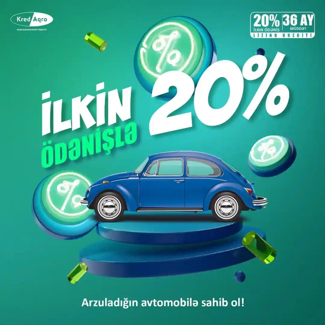 🚘 Yalnız 20% ilkin ödənişlə avtomobil sahibi olun!
Lizinq şərtlərimizdən faydalanaraq ən sevdiyiniz marka və modellərə sahib olmaq indi çox asandır!
✅ 12-36 aylıq ödəniş planı
✅ Cəmi 1 gün ərzində rəsmiləşdirmə
✅ Rəsmi iş yeri tələbi olmadan
✅ Tamamilə online sənədləşmə
💥 Endirim fürsəti sizi gözləyir!
Tez olun və elə indi müraciət edərək arzularınızdakı avtomobili əldə edin!
📩 Whatsapp linkimiz bio-da!
📞 Ətraflı məlumat üçün: +994 99 205 80 00
🌐 www.kredaqro.com