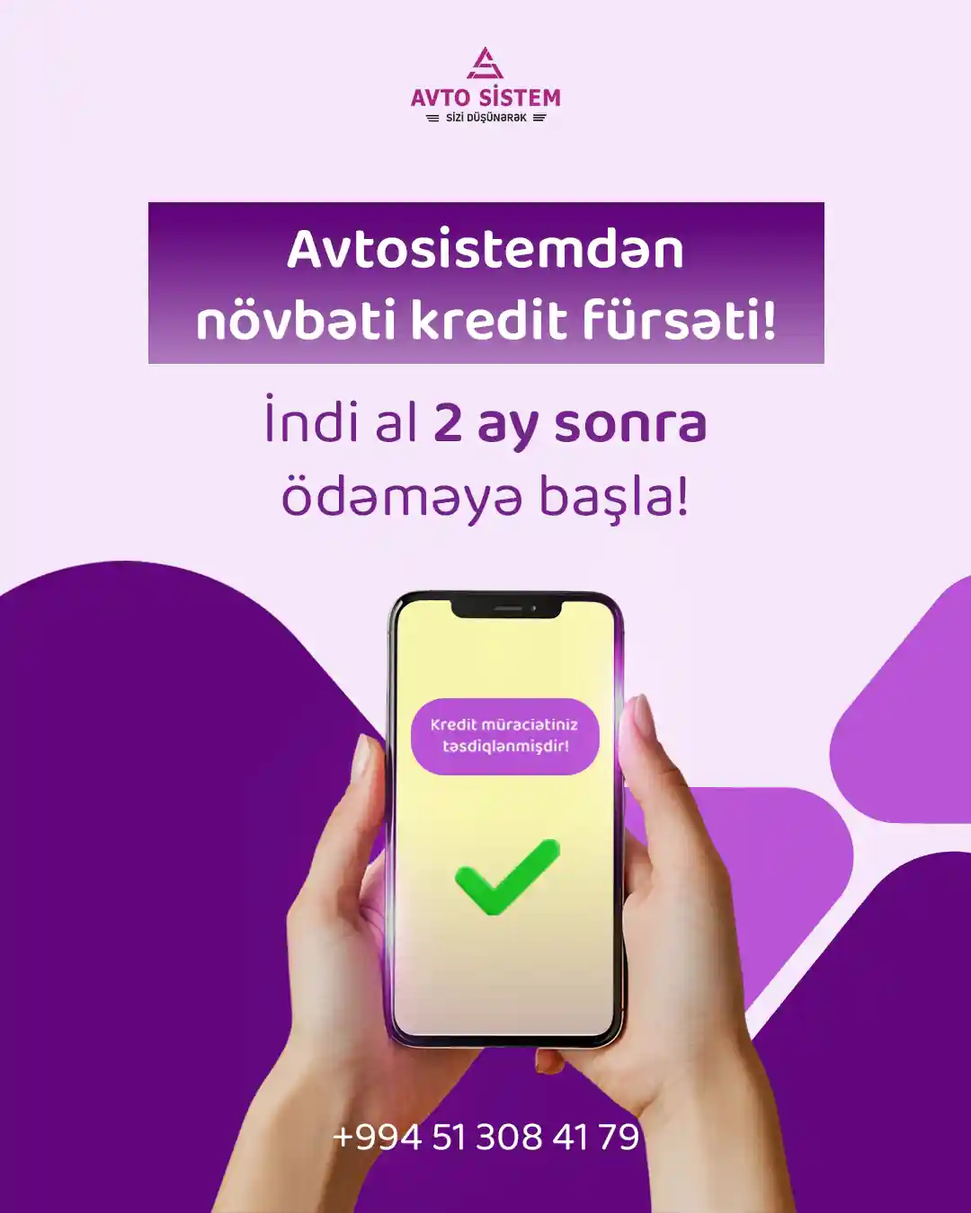 Avtosistem müştərilərini düşünməyə davam edir!🌟
Siz də elə indi mağazamızdan alış-veriş edin, 2 ay sonra ödəməyə başlayın!
Avtosistem - Sizi düşünərək…
📞 050 242 06 26 (WhatsApp aktiv)
🌐 avtosistem.az
📩 info@avtosistem.az
📍 Babək pr. 2315 (Maşın bazarının yanı)