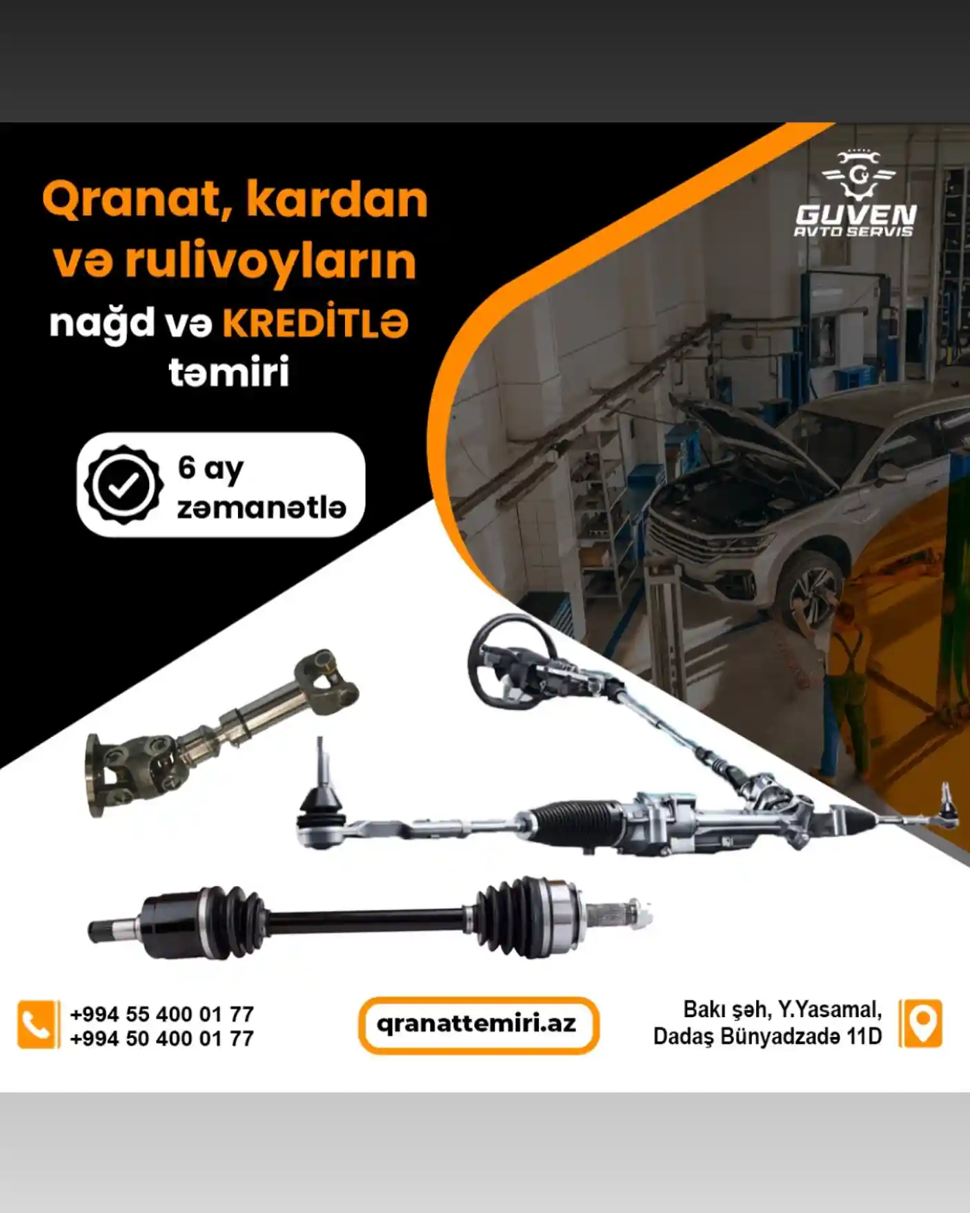 ———🛠️⚒️🔩🔧———————-
Bizimle Elaqe:
☎️(+994 50) 400-01-77🆘
📩(+994 55) 400-01-77
—————————————————
🏦Baki şeh, Yeni Yasamal, Dadaş Bünyadzade 11D
——————————————————-
⏰ 7️⃣2️⃣4️⃣iş saatı 📝 önceden Rezervasyia mütlekdir.
——————————————————
📶🔜 www.qranattemiri.az🔚📶